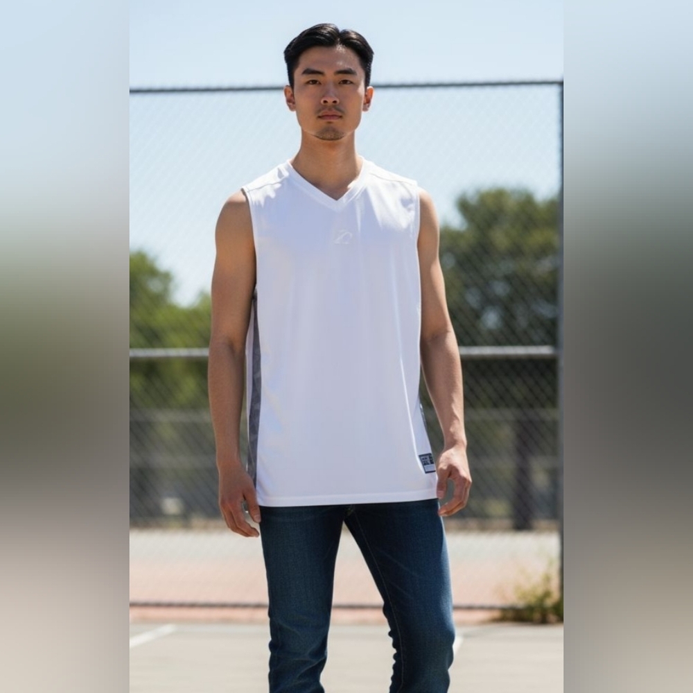 Mens Sportswear Adult White and Grey Tank Top Size large NWOT